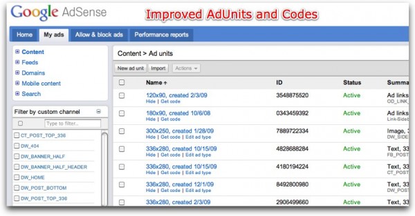 New Google AdSense - Ad Management