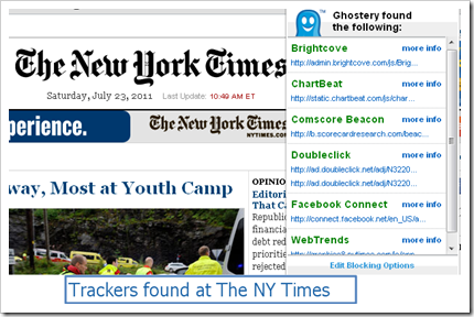 Trackers found at New York times