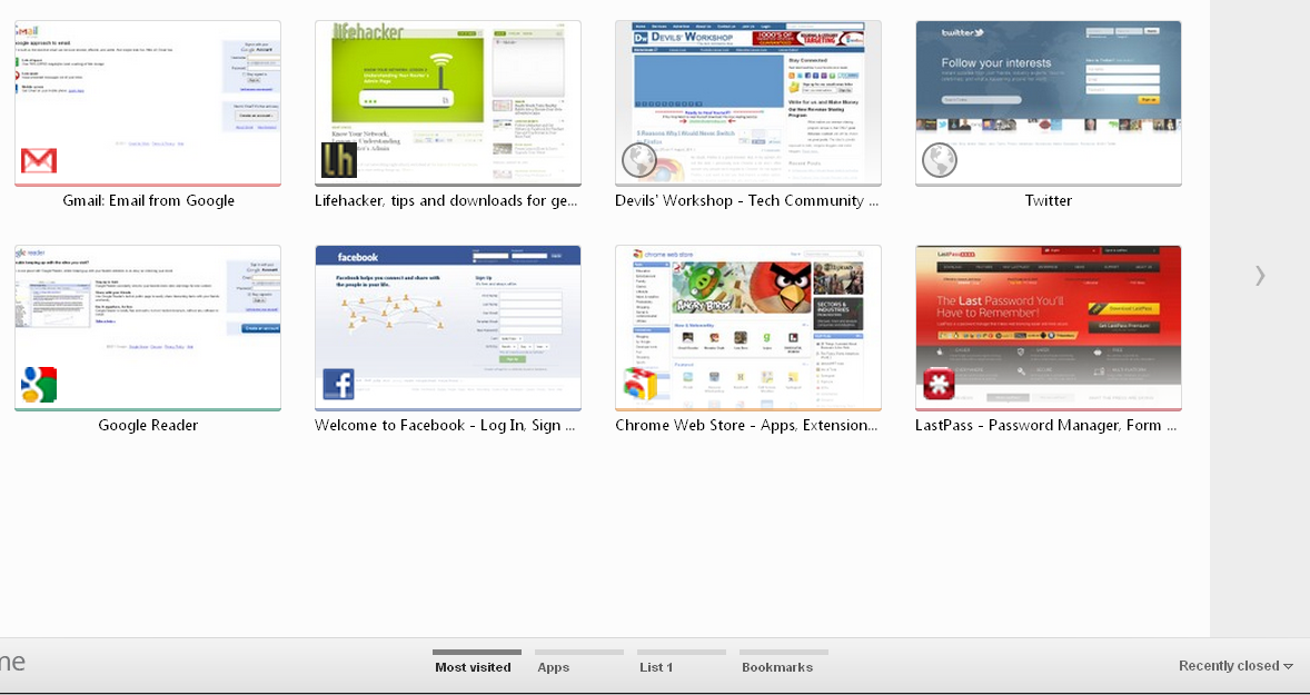 The new start page