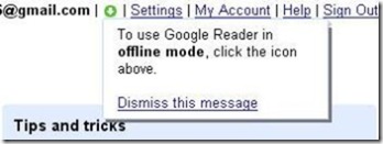 Google Reader Start Offline Mode - Devils Workshop