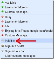 Gmail Chat Invisible Mode