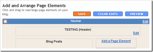 blogspot blog without add a page element option in header