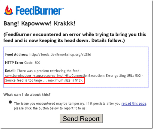 feedburner error 502