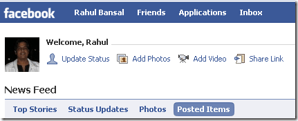 New Facebook Home Page