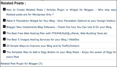 Related Posts for Blogger