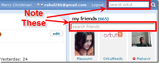 Orkut new search feature