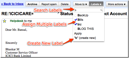 Gmail New Labels Feature