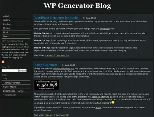 wp theme generator