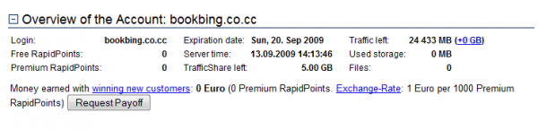 Book Bing Rapidshare Premium Account