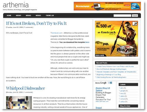 arthemia-blogger-template