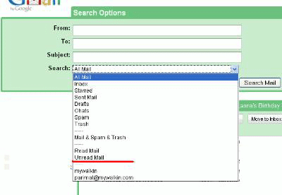 gmail advanced search trick to find unread gmail messages