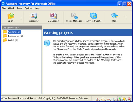 password recovery ms office