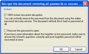 decrypt the excel file entirely or display the original password