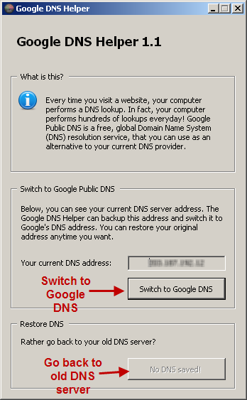 Google DNS Helper