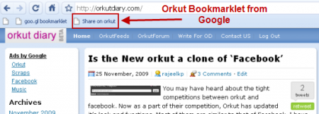 Orkut Bookmarklet