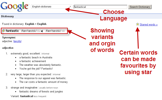 A Dictionary for many languages launched by Google