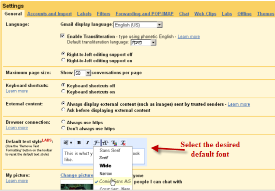 how-to-set-a-default-font-for-gmail