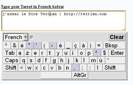 Virtual Keyboard on Twit Lan