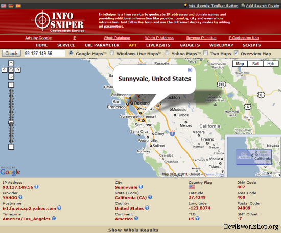 find ip location on google map