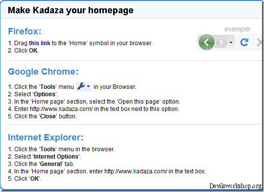 kadaza homepage