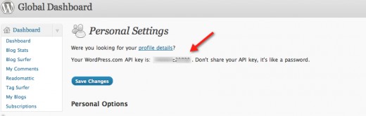 Wordpress API key