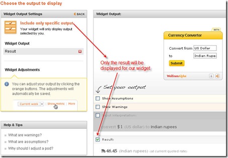 wolfram widget output