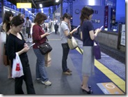 people waiting for train