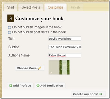 customize the book