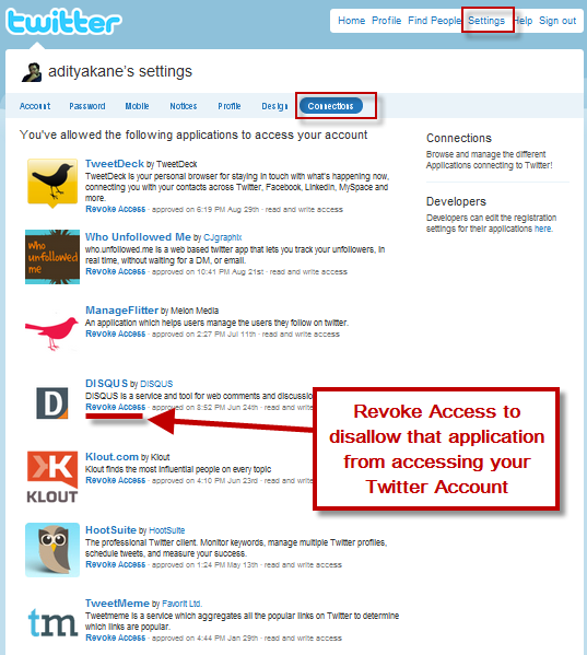 How to Disable third party apps from your Twitter account