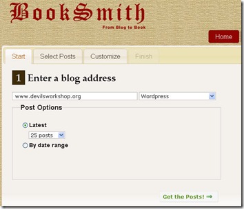 select posts to convert into book