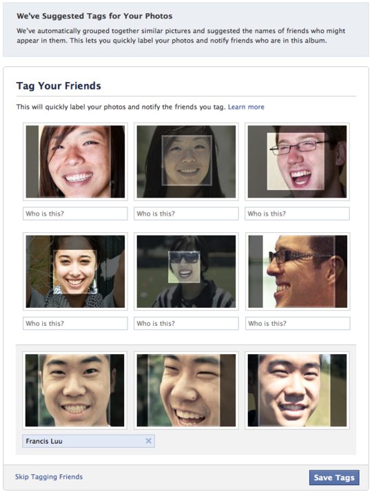 Face Recognition and tagging on Facebook