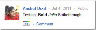 google plus bold italic strikethrough