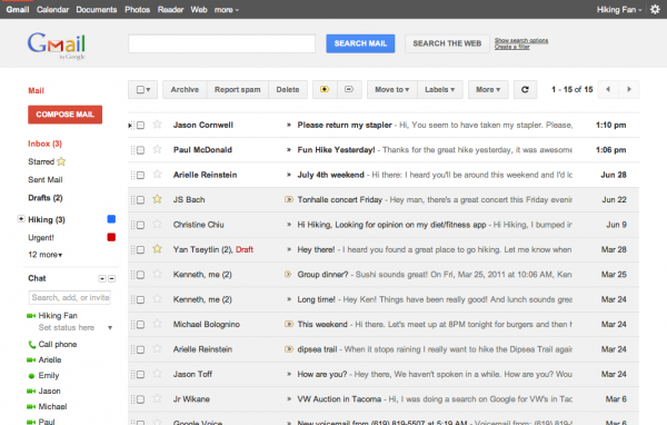 Gmail new interface