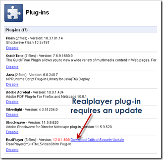 Keep your Browser plug-ins and add-ons up to date