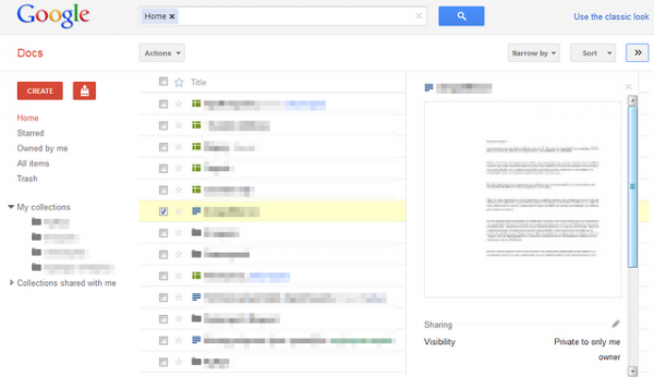 Google Docs new interface