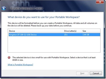 Windows 8 Portable Workspace