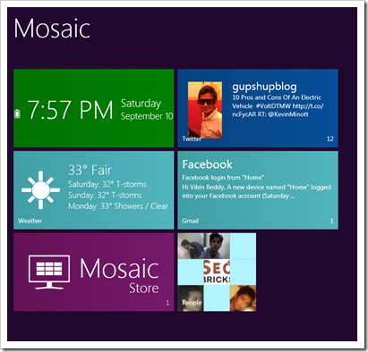 Mosaic is Live Tiles for Windows 7