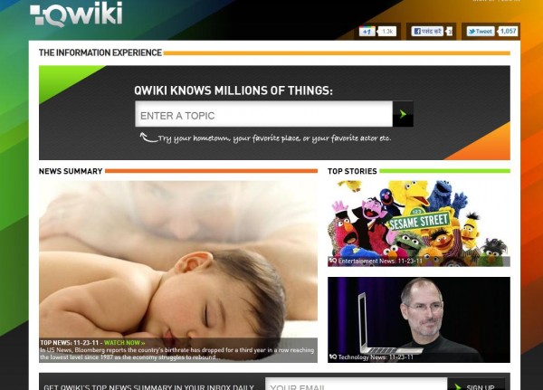 Qwiki Homepage