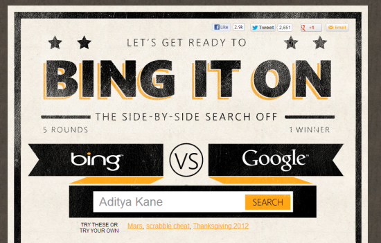 BingItOn: Compare Bing vs Google