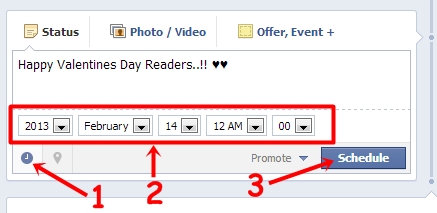 Schedule a post on Facebook