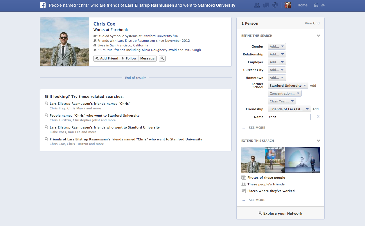 facebook graph search screenshots