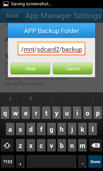 Apps backup SD card