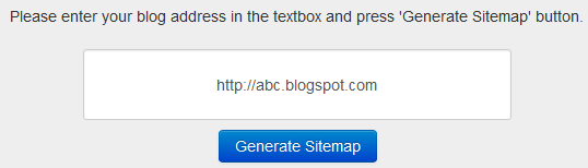 text box to enter blog address