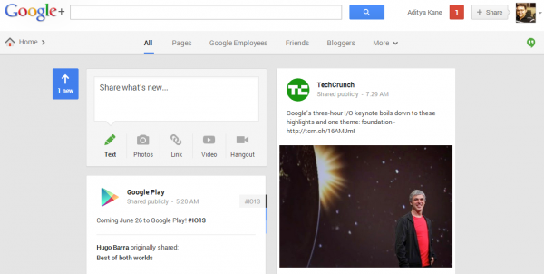 Google Plus News Stream