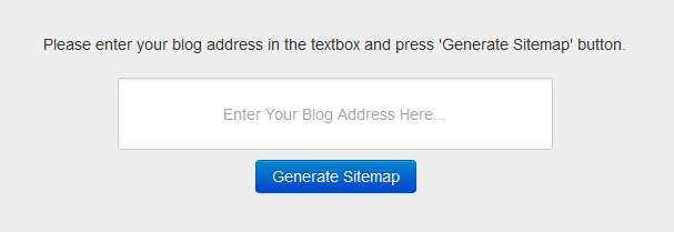 Textbox to enter address of blog for which sitmap to be generate