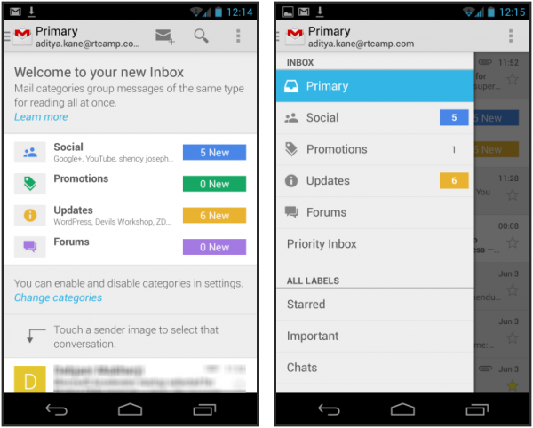 Gmail App - New redesign