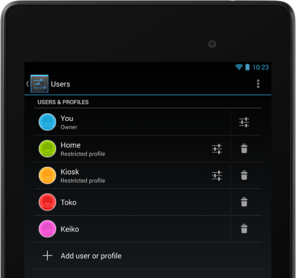 Android 4.3 - has new feature called "Restricted Profiles" for parental control