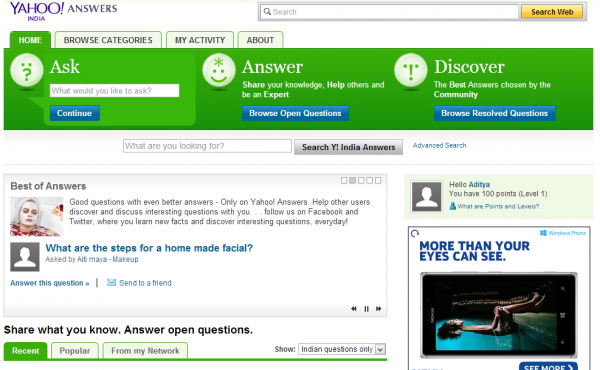 Yahoo Answers Old