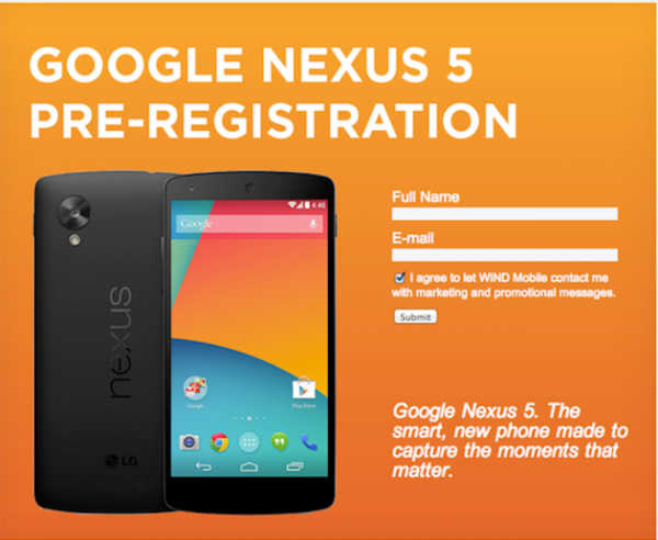 Google Nexus 5 preregister - mistake