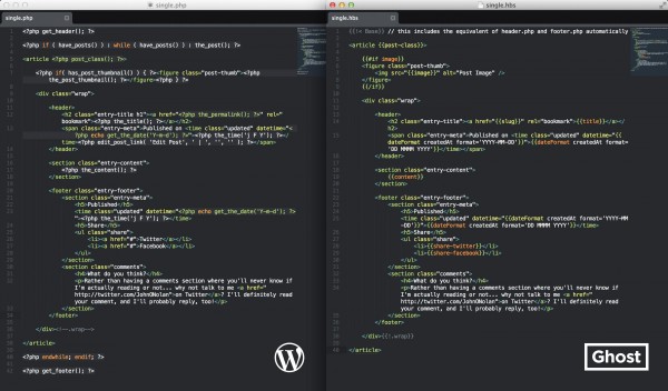 WordPress Vs. Ghost in Theming